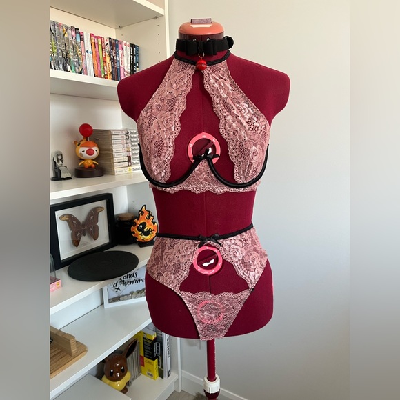 Lingerie lace pink/black - Picture 2 of 3